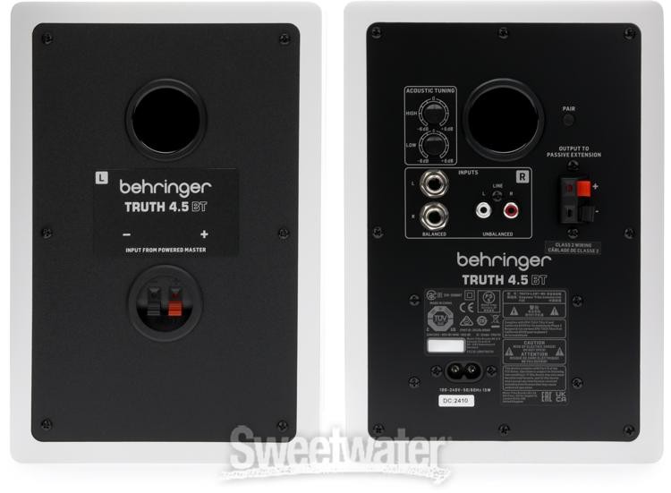 Behringer Truth 4.5-inch Powered Studio Monitors with Bluetooth - White
