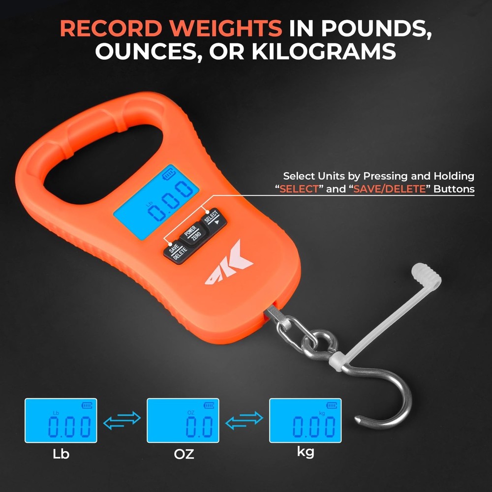 Fishing Scale, USB Charging, 65lb Capacity, Ultra-Thin Digital Fish Scale