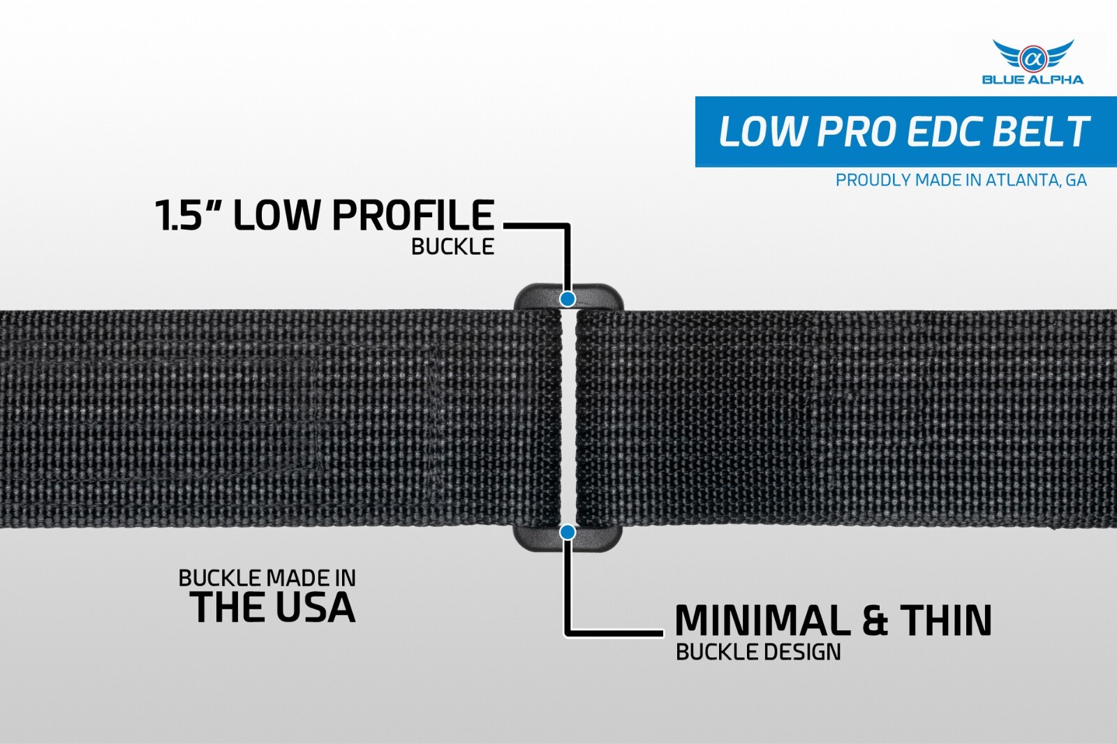 Blue Alpha 1.5" Low Profile EDC Belt **NEW**