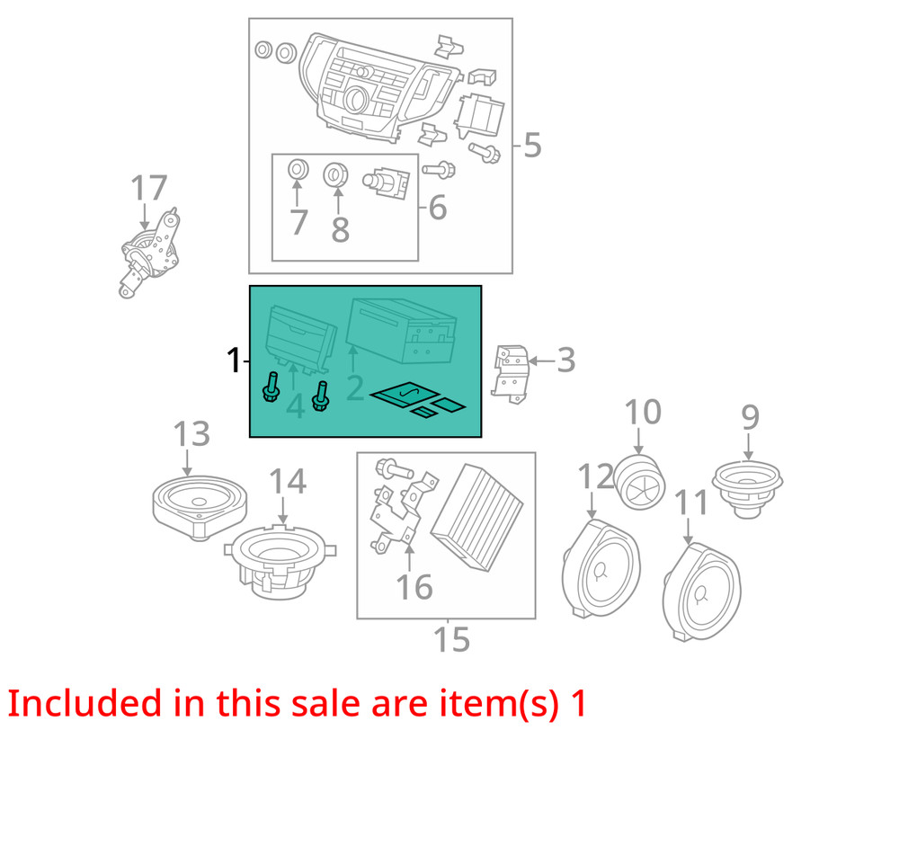 2009 Acura TSK CD Player Part Number - 638-72875