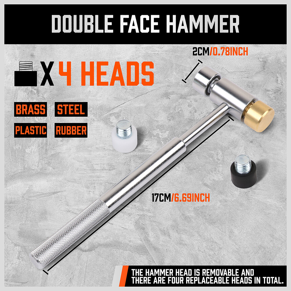 22pcs Pin Punch Set Brass Steel Nylon Punch Hammer Gunsmith Drift Pin Punch Set