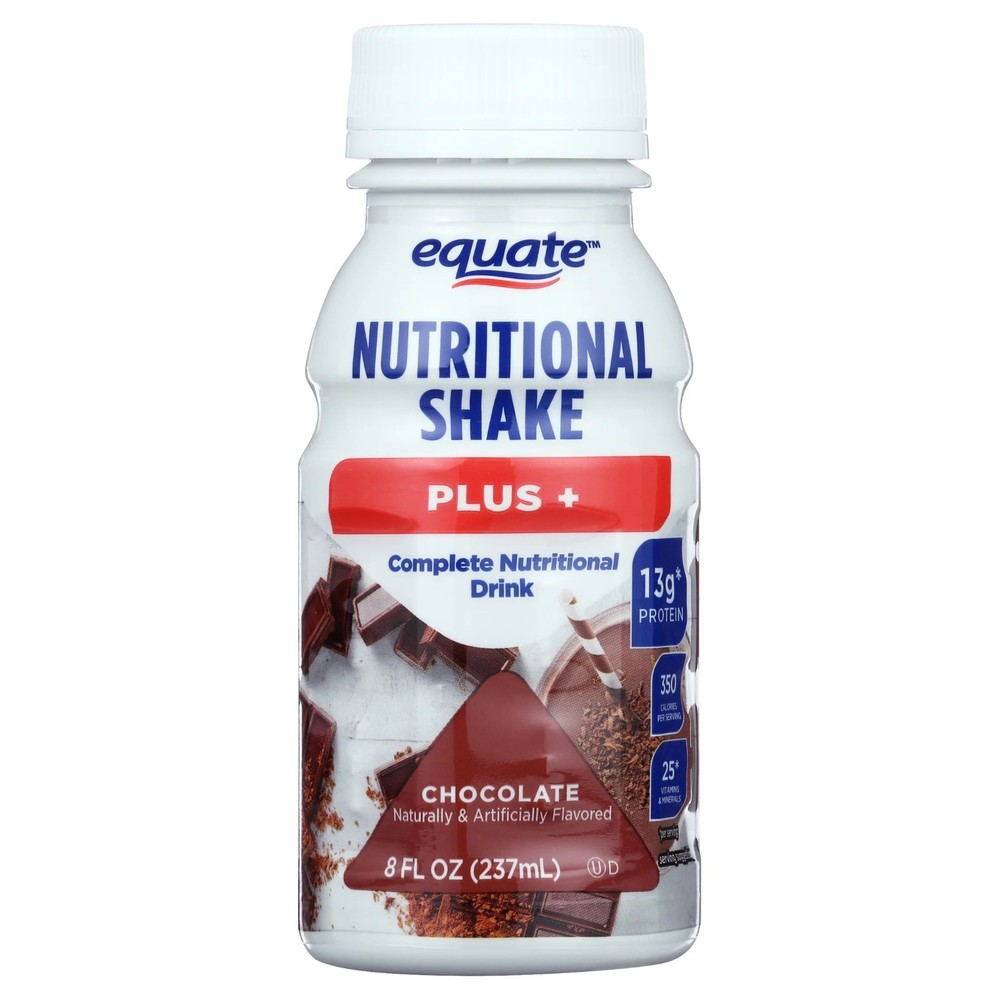 Equate Original Nutritional Shake, Chocolate, 8 fl oz, 6-Pack
