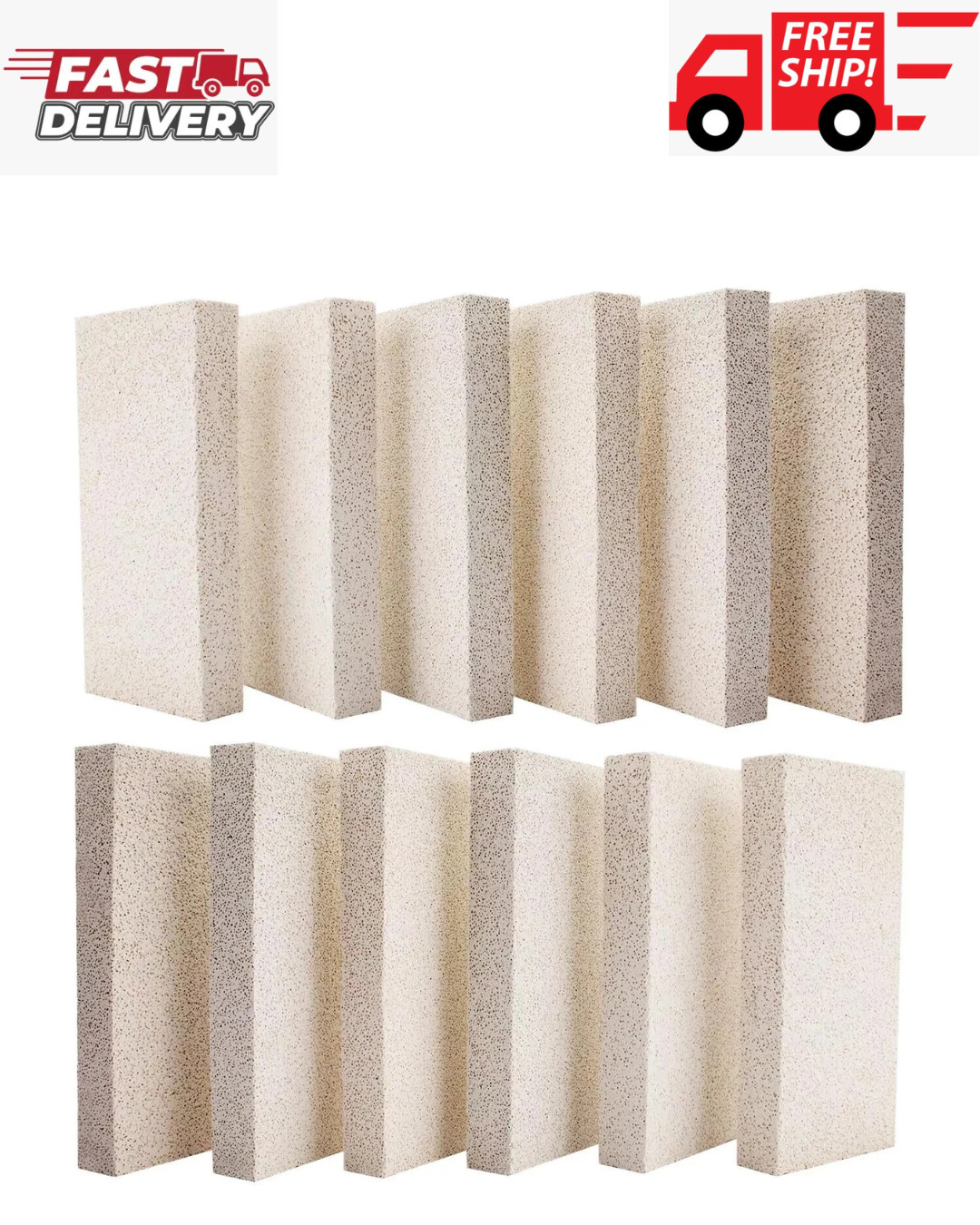 12 Pieces Insulating Fire Brick for Ovens, Kilns, Blacksmith, Fireplaces, For...