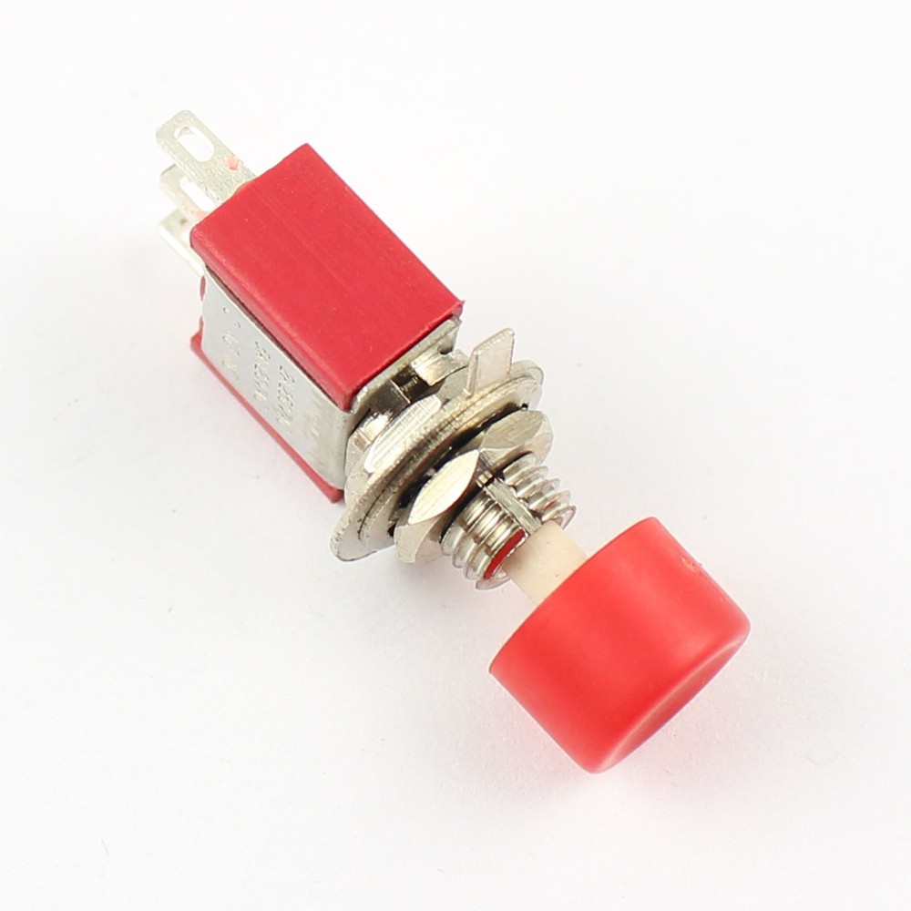 10Pcs Momentary Red Push Button Switch 3Pin SPDT