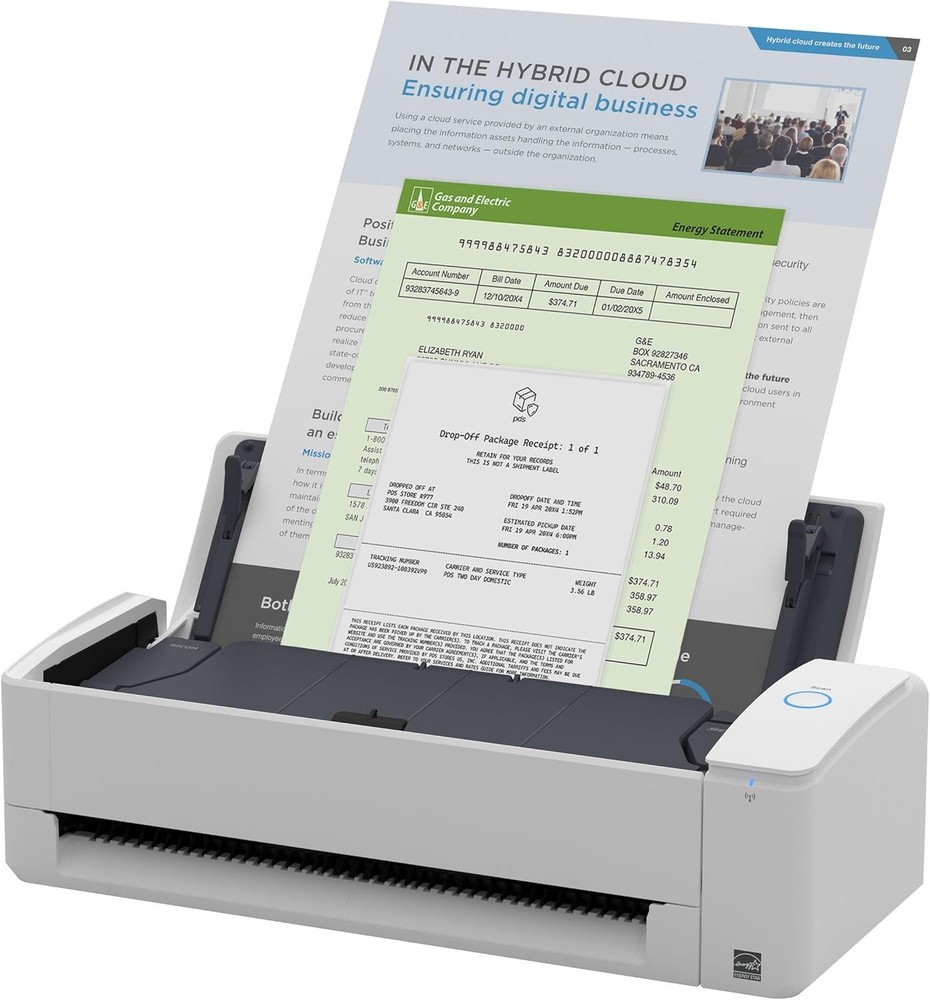 ScanSnap iX1300 Compact Wireless Scanner 30ppm Double-Sided USB Mac PC-White