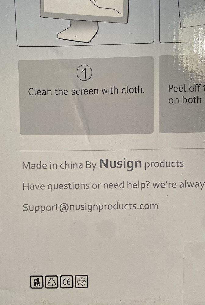 NUSIGN 23-24" Easy Hang Blue Light Blocking Screen Protector Panel for Desktop