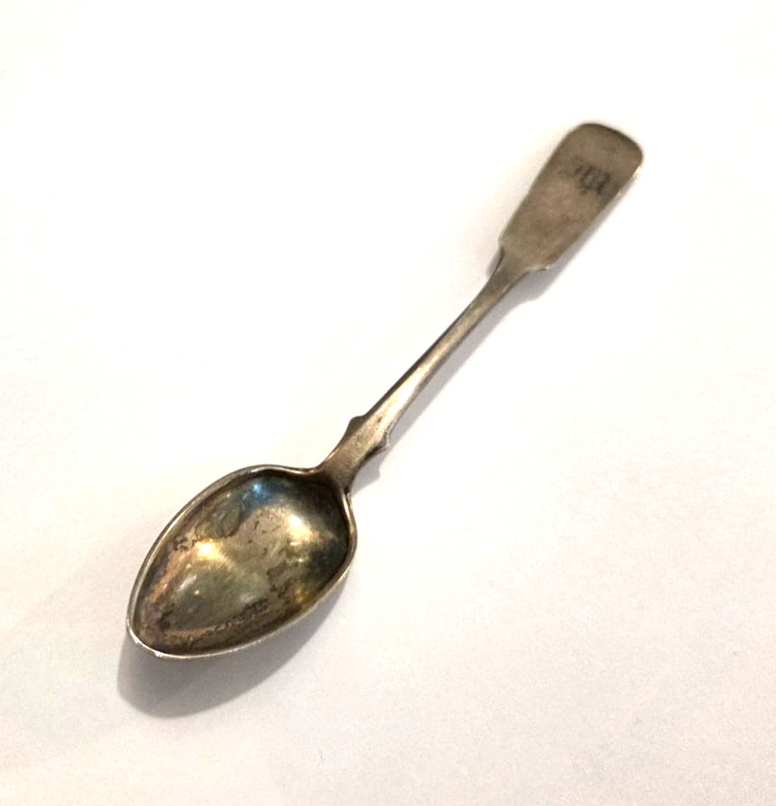 Antique Imperial Russian 84 Solid Silver Teaspoon Engraved Initials