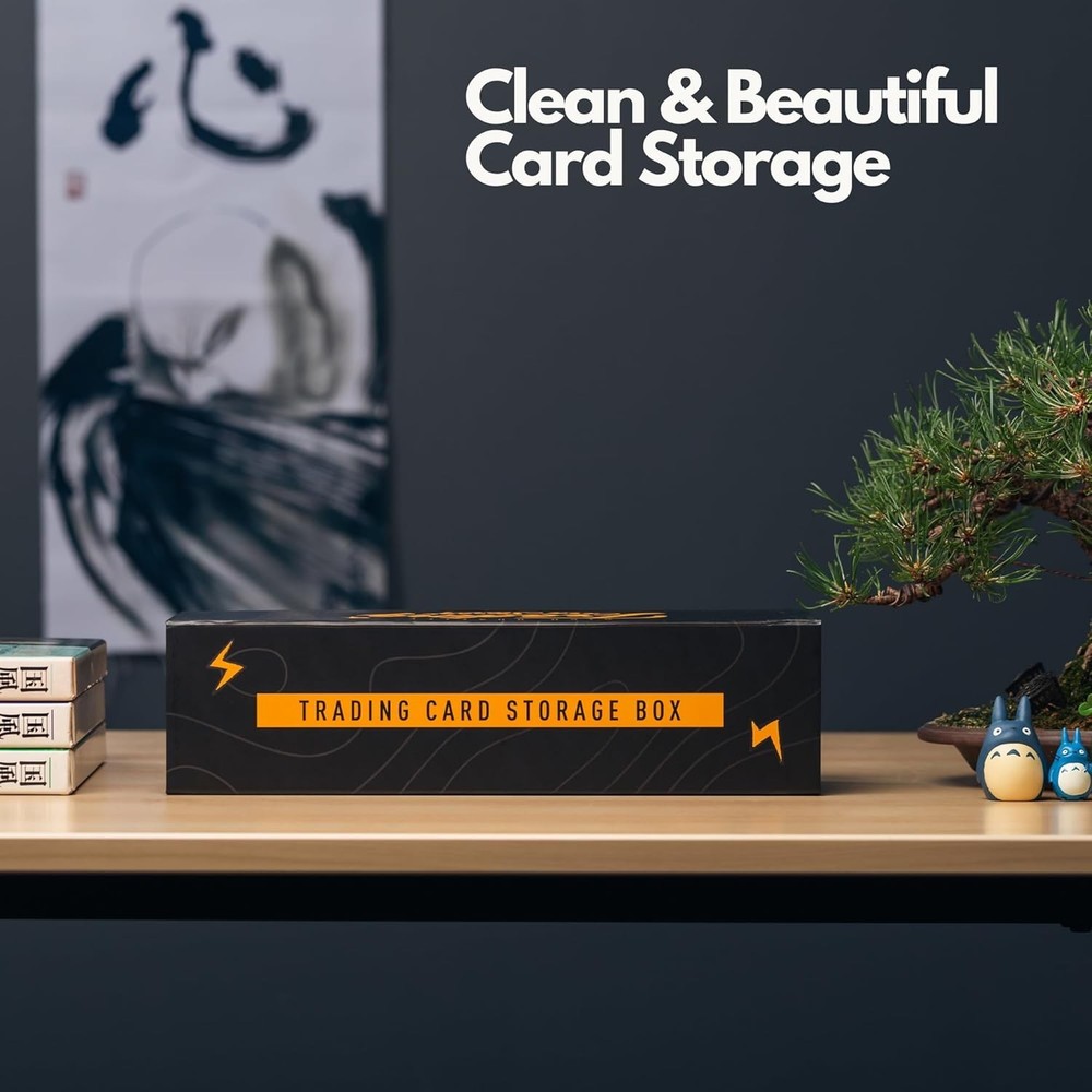 Stackable Trading Card Storage Box - 3 Pack with Magnetic Closure & Labels