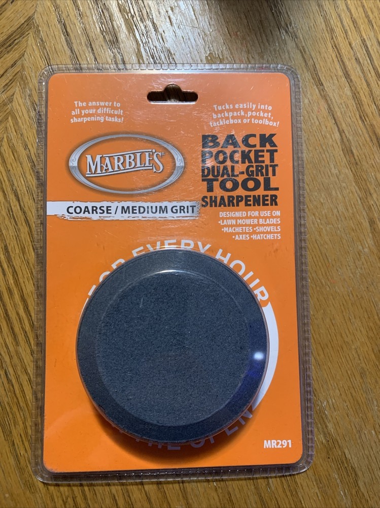 Marbles Back Pocket Sharpener Sharpening Stone Tool Coarse Medium Grit Sides