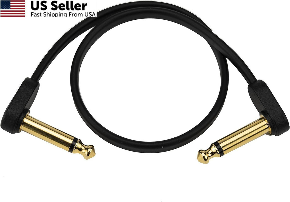 D'Addario Guitar Cable - Patch - 1 ft, Flat - Right Angle
