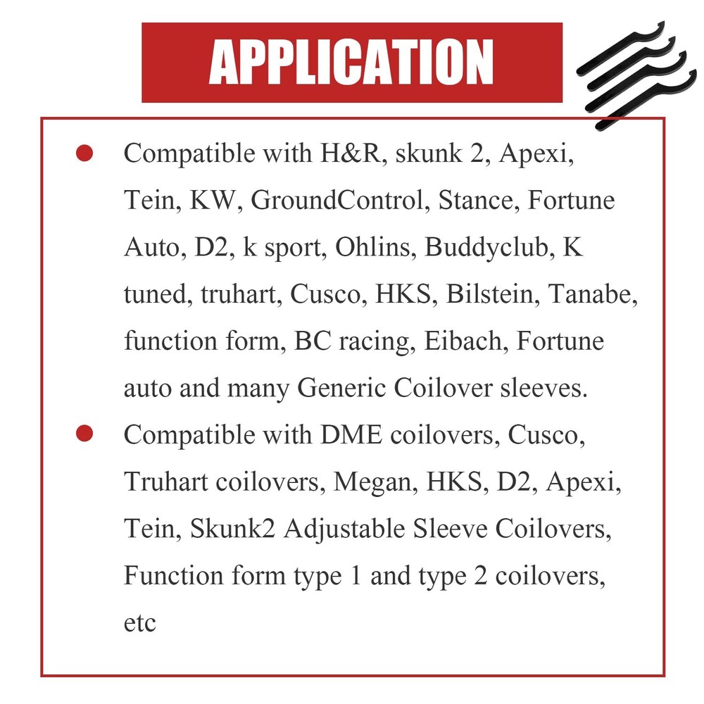 Coilover Adjustment Tool - 2 Large Steel Spanner Wrenches + 1 Small Wrench