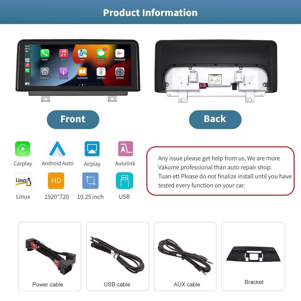 10.25'' Touch Screen Wireless Carplay/Android Auto for BMW X1 E84 2009-2015 CiC
