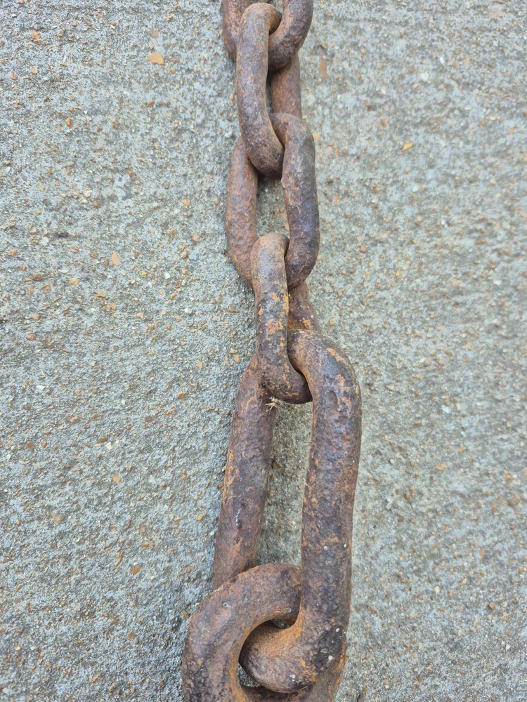 Hand Forged Hook & Chain Primitive Blacksmith Made 32" long!
