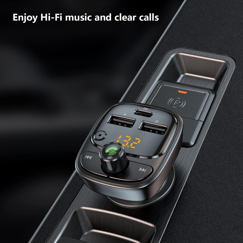 Advanced Bluetooth 5.3 Car Adapter with Fast Charging & Noise-Canceling Features