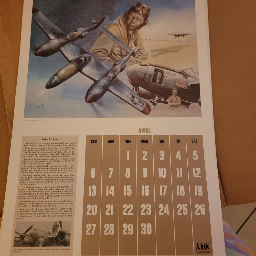 TWO (1981 & 1986) Trainer Flight Simulator by Singer Co. Annual Calendars PLUS !
