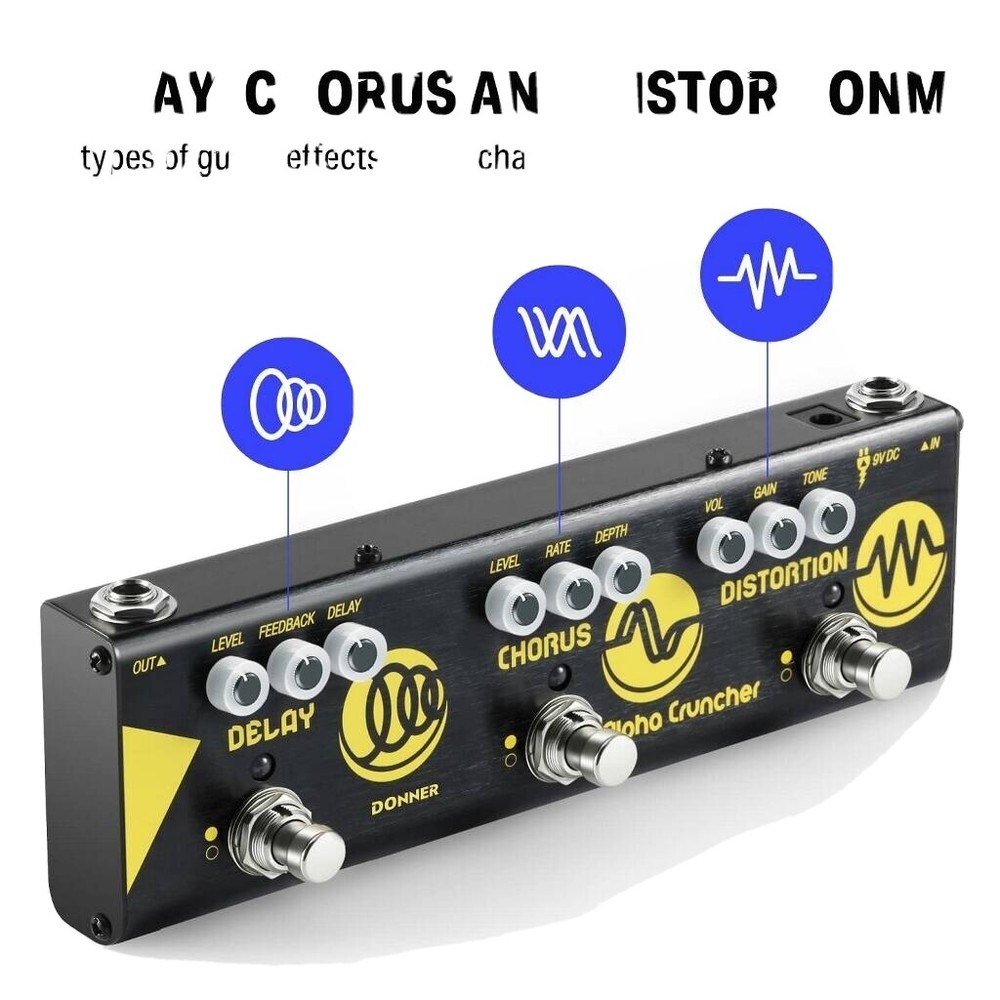 Donner EC962 Multi Guitar Effect Distortion Pedal with Adapter