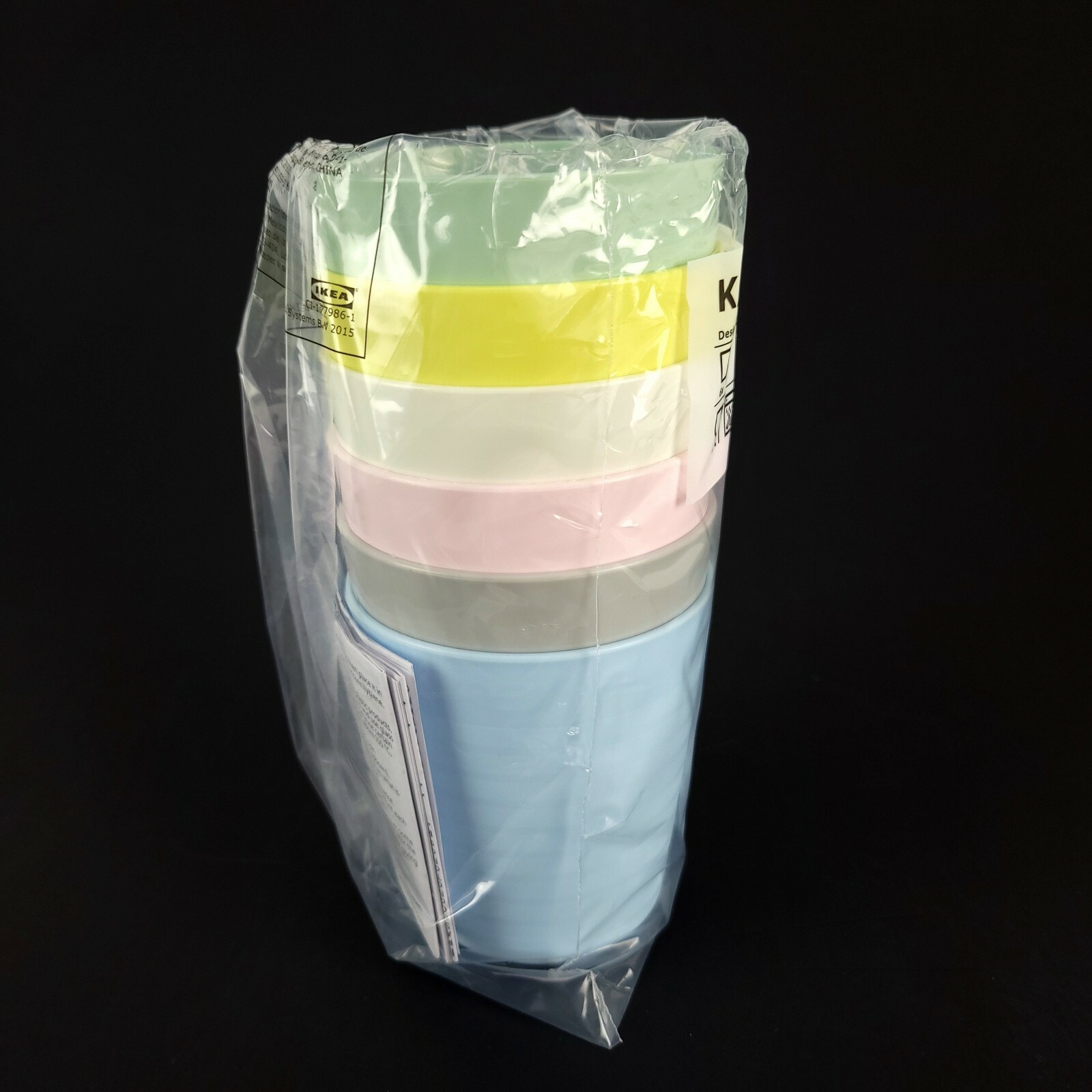 Ikea Kalas Children Kids Plastic Cups Pastel Colors 6 Cups New 8oz