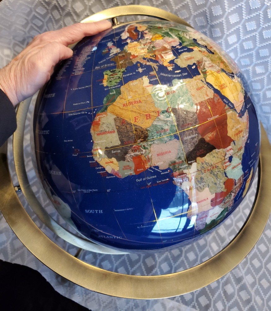 Vintage Semi Precious Stone Globe