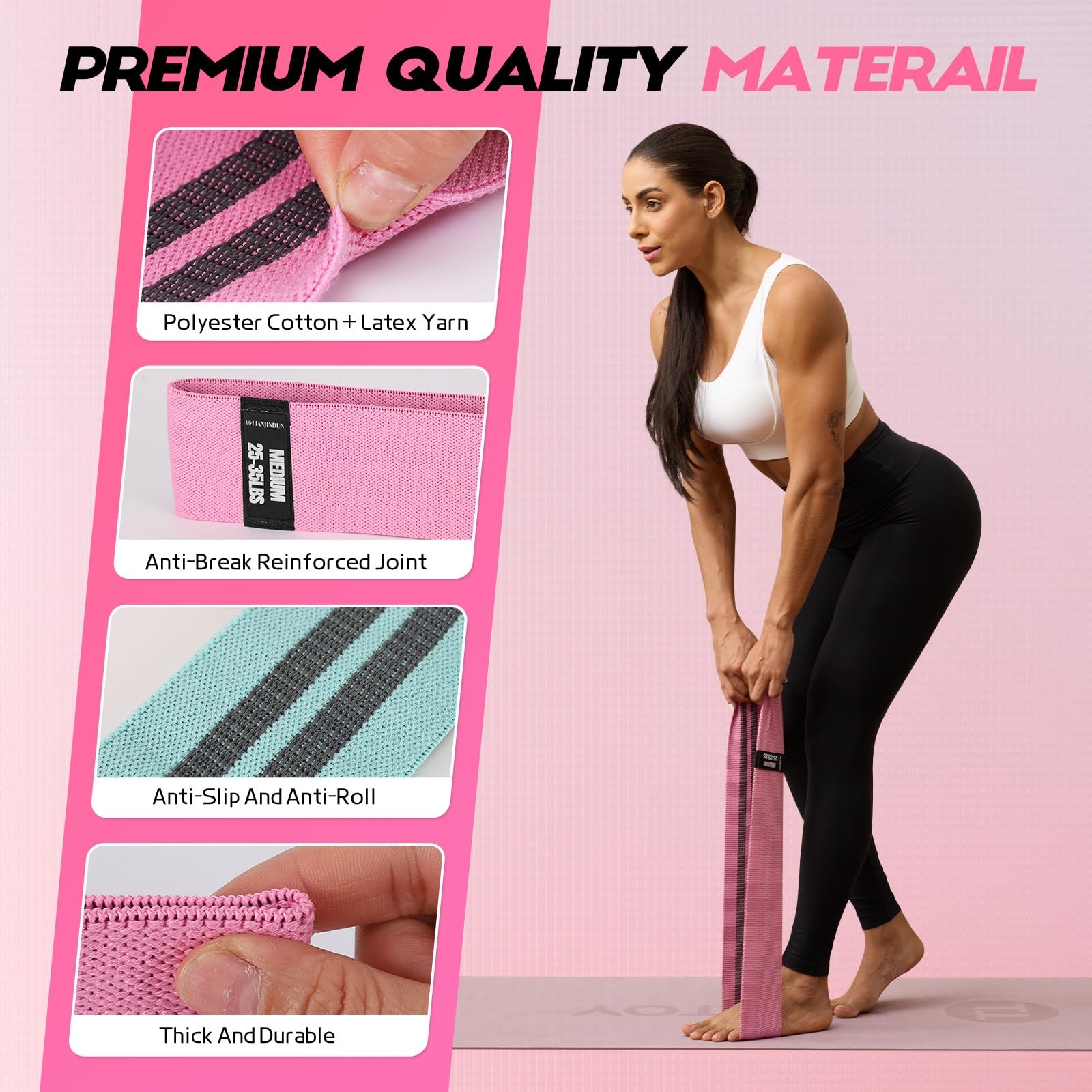 Resistance Bands for Working Out with Guide, 4 Workout Bands for Women & Men,...