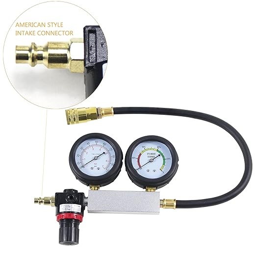 Cylinder Leak Down Tester, Petrol Engine Compression Leakage Detector Tool Kit