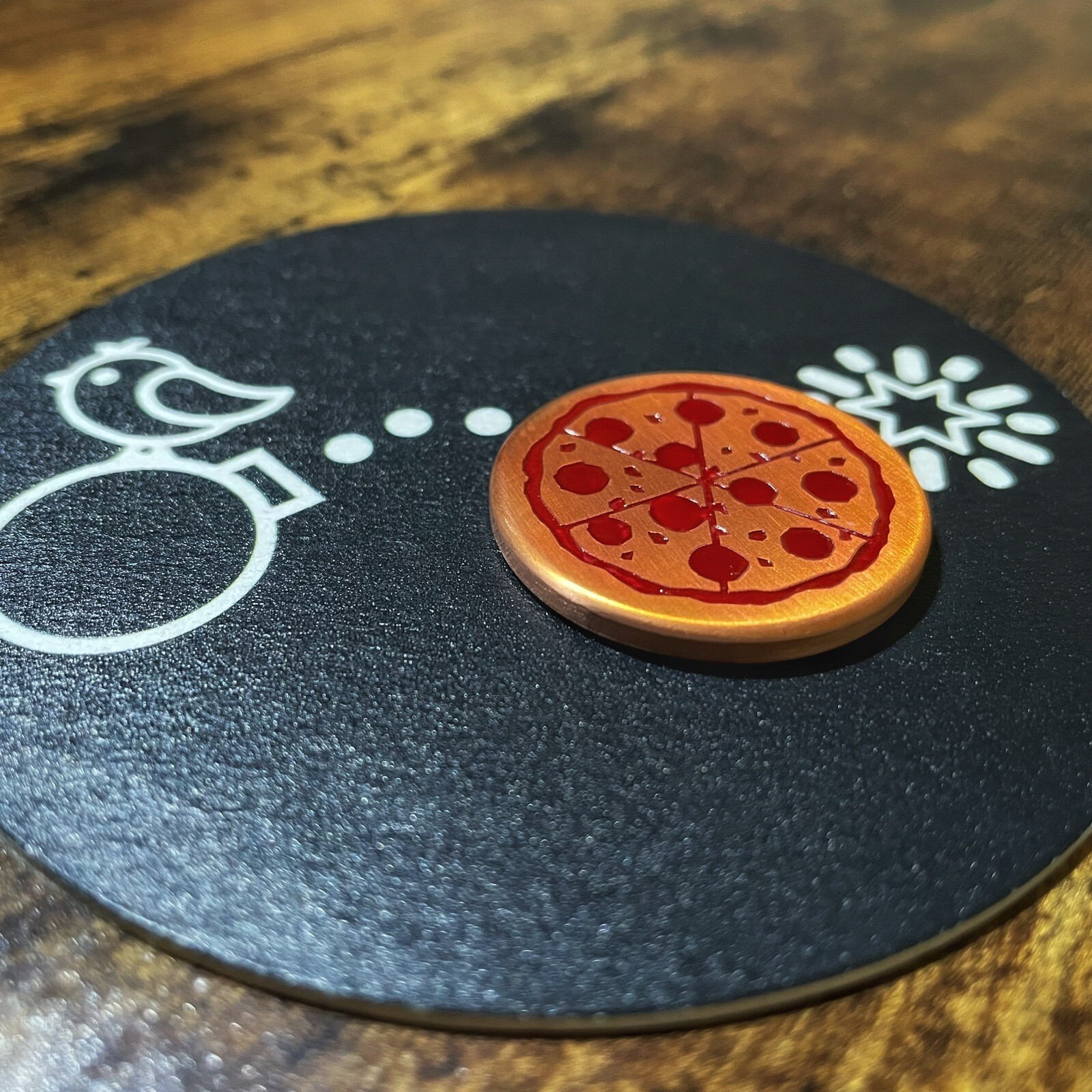 PIZZA! (Torched Copper) Hand Made Custom Golf Ball Marker!