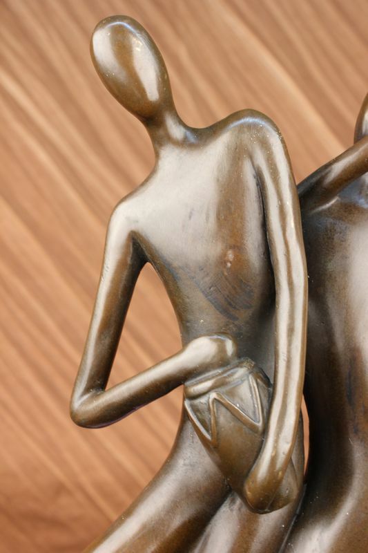 Modern Dancer Statue- Solid Cast Bronze in Abstract Pose, 19 Inches Tall Statue