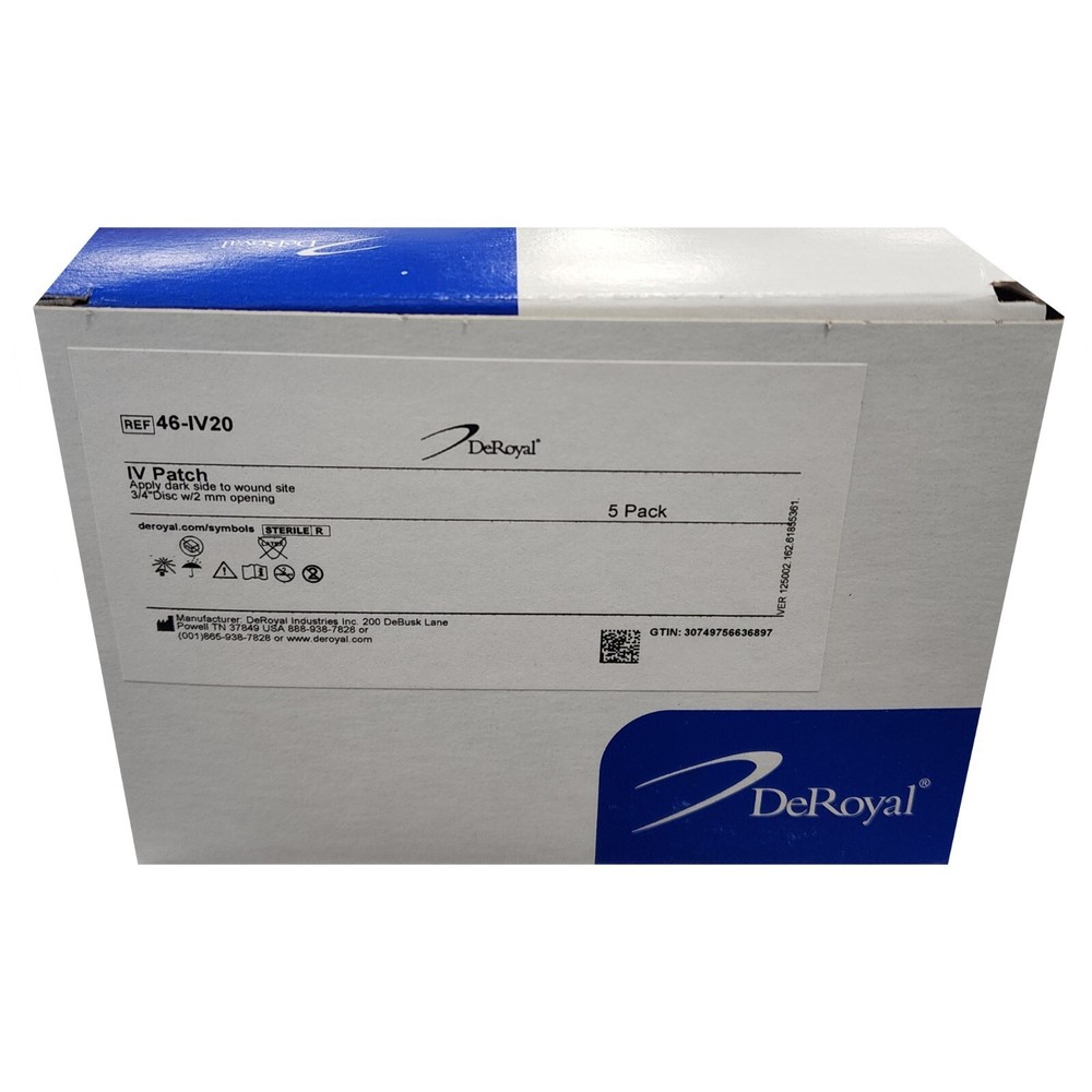 5/Box DeRoyal X-Small Algidex IV Patch Cath Dressing 46-IV20
