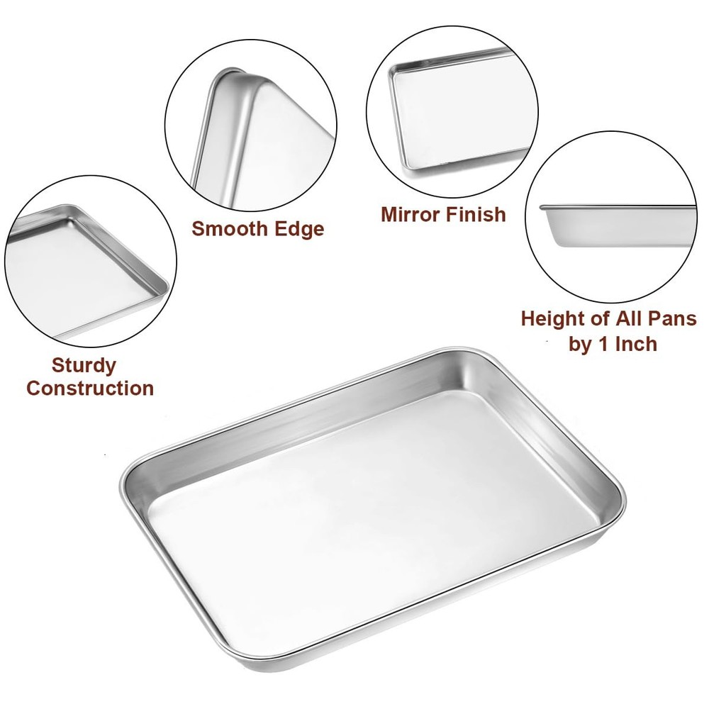 12Pc Stainless Steel Baking Sheet Pan Set Dishwasher Safe