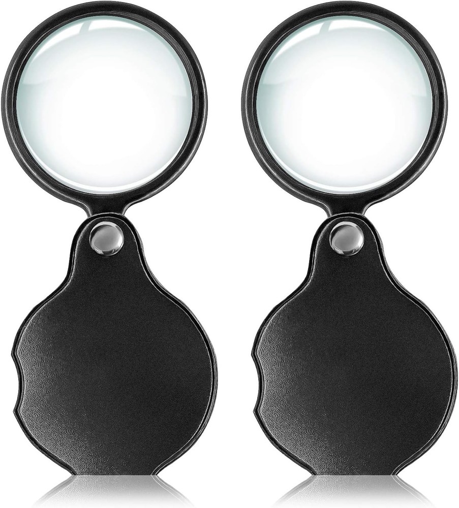 Wapodeai Small Pocket Magnifying Glass 10x 2pcs