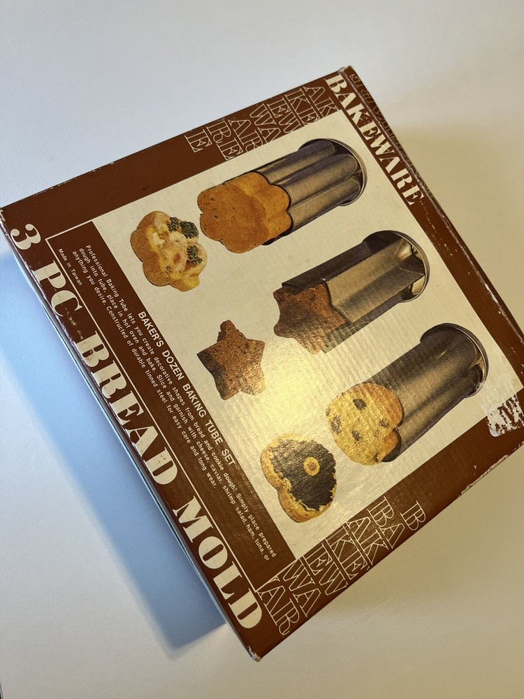 BAKEWARE Bread Cookie Mold 3 Piece Baker’s Dozen Baking Tube Set Dough