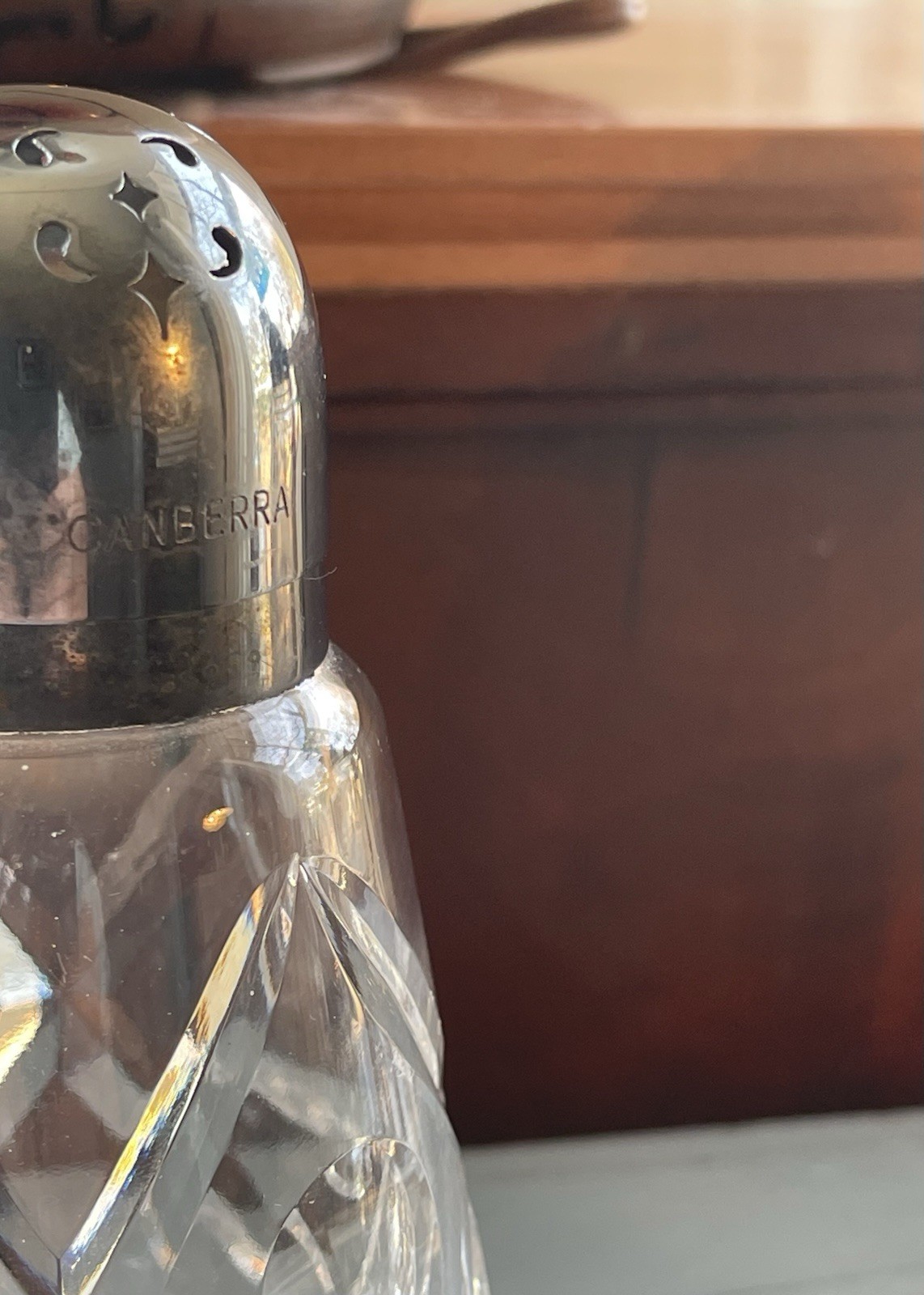 Lot of 5 Vintage/Antique Crystal Etched Condiment Shakers & Cruets Birks & Co...