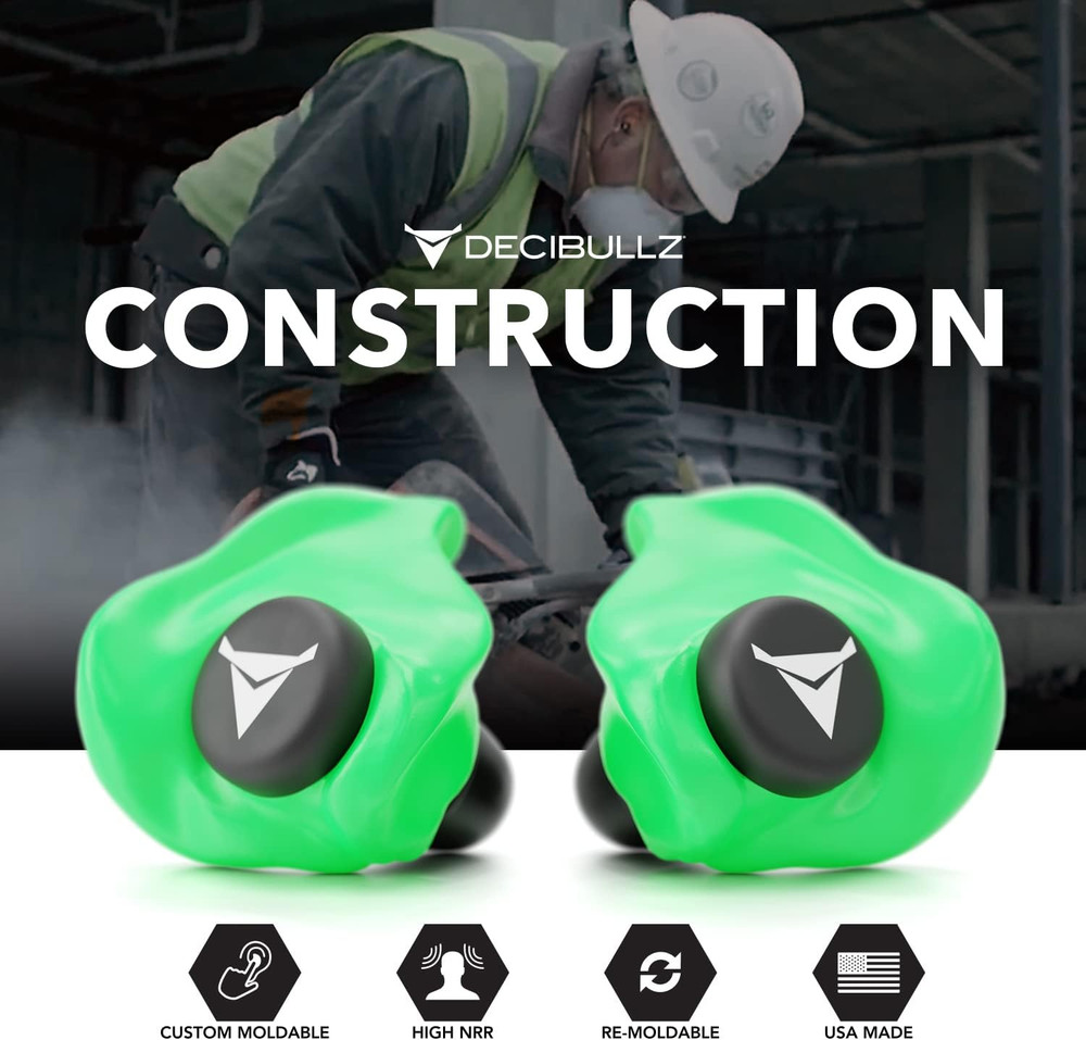 Decibullz Custom Molded Earplugs Pro Pack (Green) Bundle
