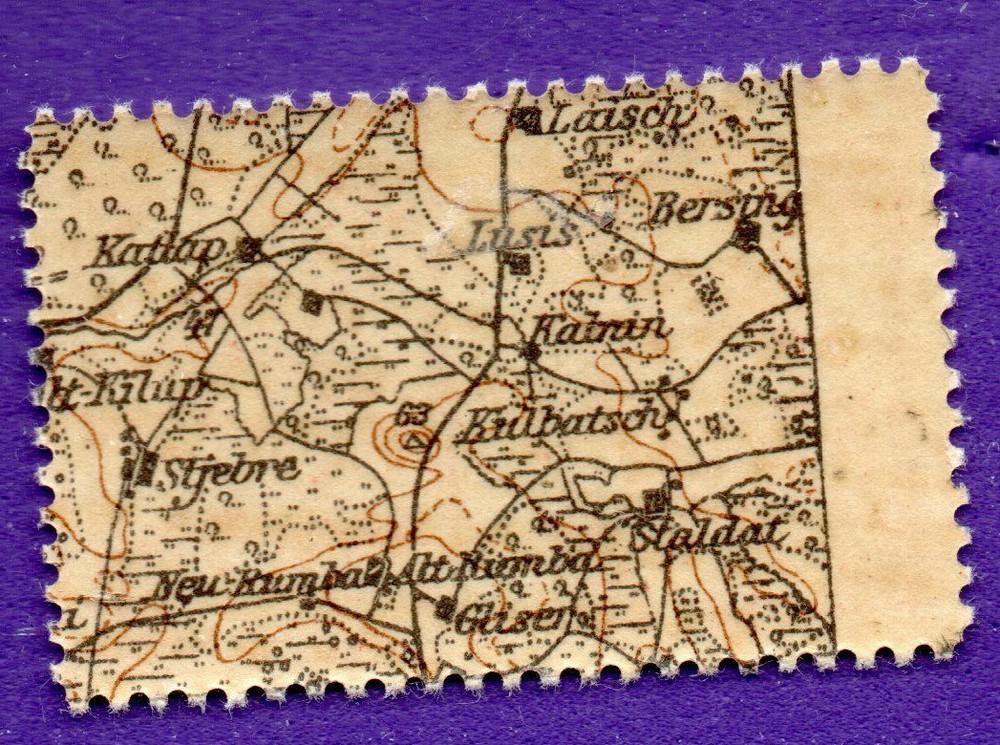 LATVIA MAP PAIR 5 KOP. 1918 Sc.2 MINT missing perforation 176