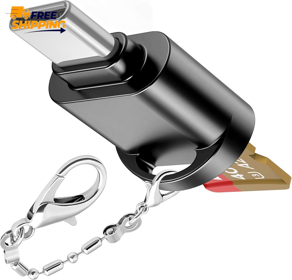 USB C Micro SD Card Reader for Android Phone, Camera, Laptop (Black) ✅