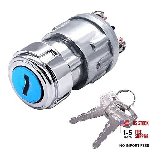 3 Wires Ignition Switch with Key 12V Universal Engine Starter Key Switch