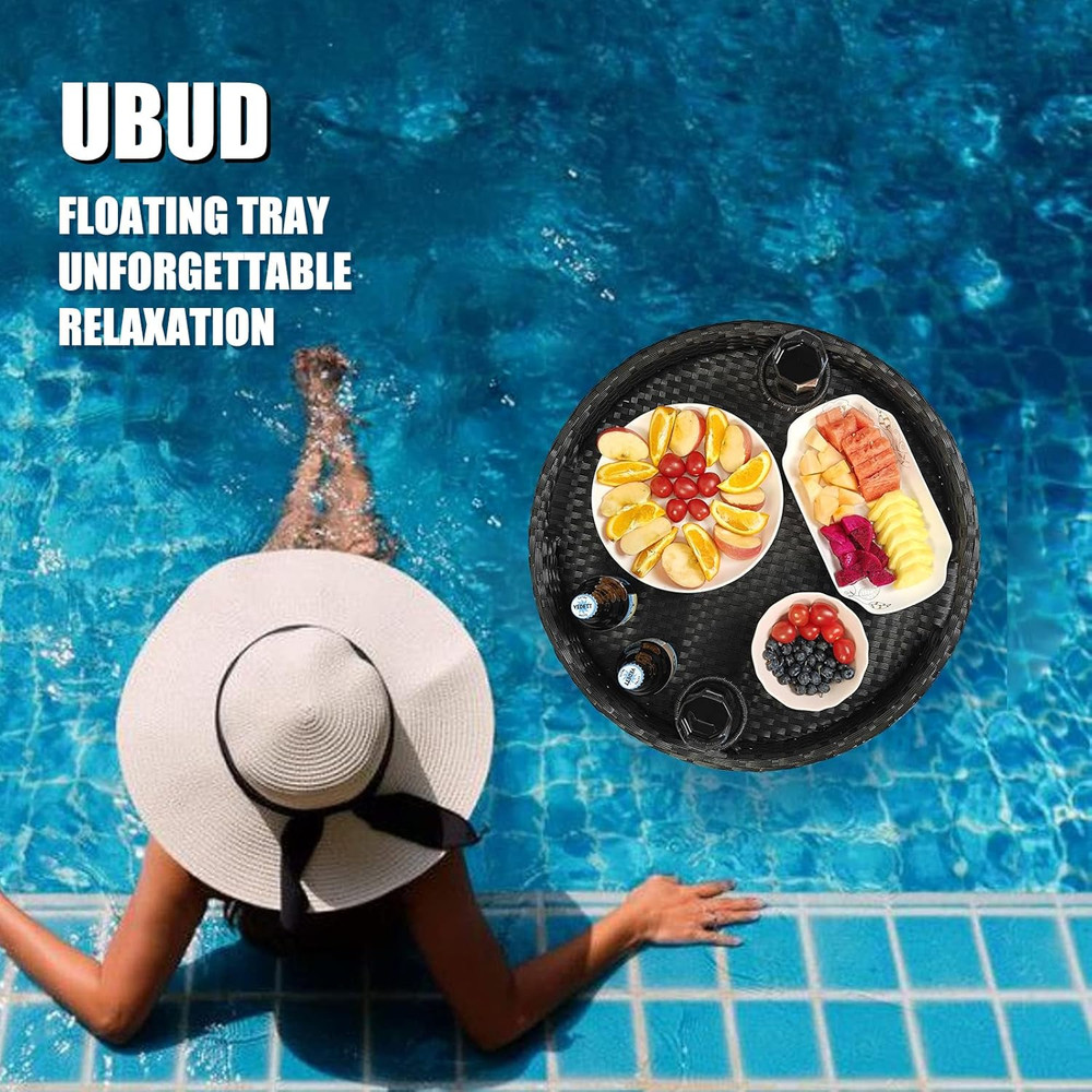 Floating Pool Tray - Ideal for Food & Drinks - Round Floating Table