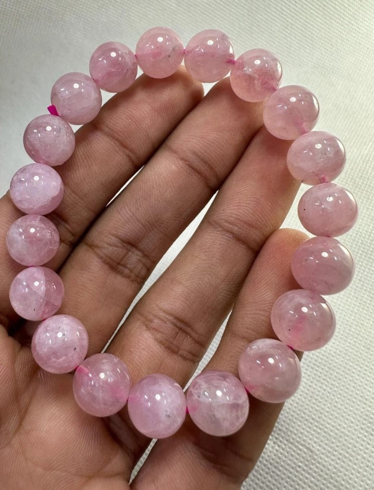 Top Quality Gemstone Rose Quartz Stretchable Bracelet Handmade