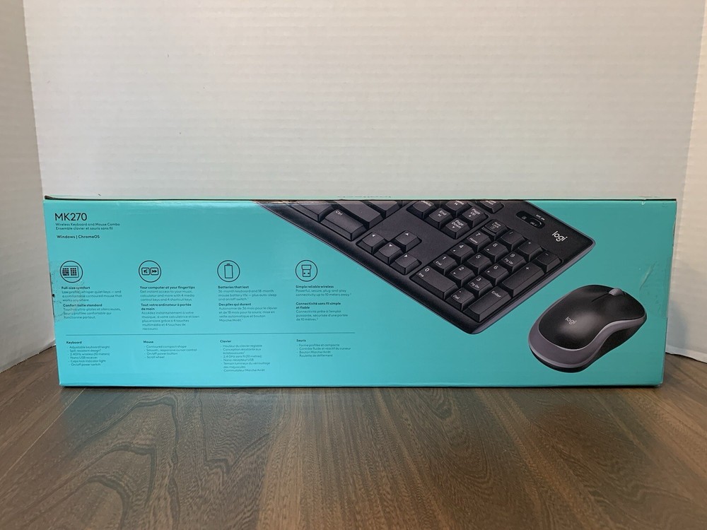 Logitech MK270 Full-size Wireless 2.4G Membrane Keyboard and Mouse Bundle PC/MAC