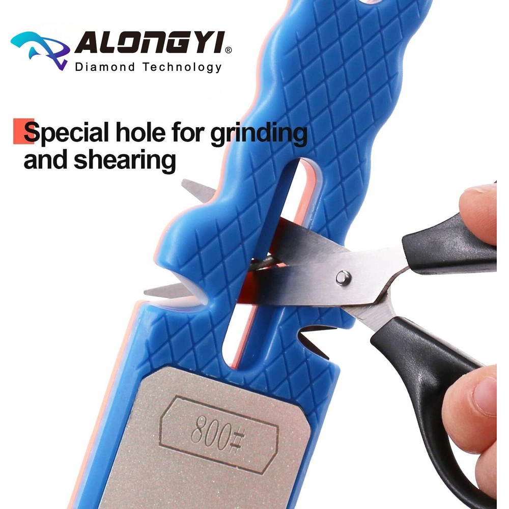2pcs-Diamond Double Sided Handheld Knife Sharpener 5 in 1 Sharpening Stone