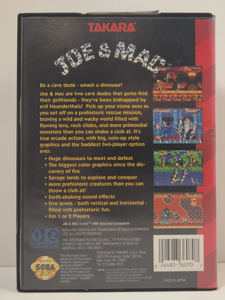 Joe & Mac Case (SEGA Genesis) Authentic BOX ONLY