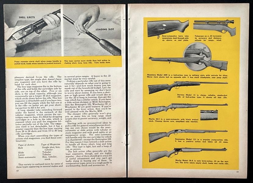“World’s Most Versatile Rifle: the .22” 1948 pictorial Marlin~Remington~Stevens+