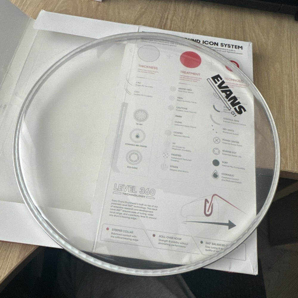 Evans Drumheads G1 Clear 12" level 360 drum head