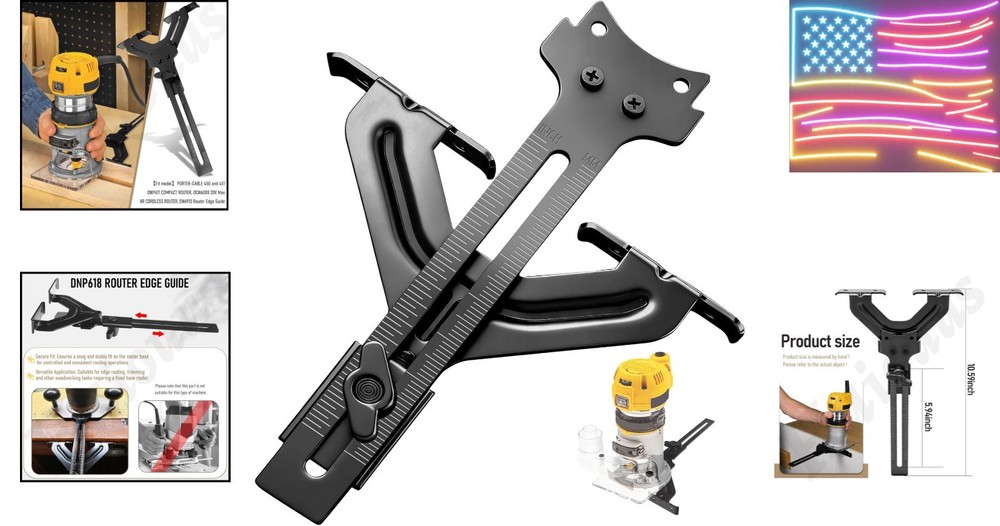 Edge Guide for Fixed Base Compact Router, Compatible With DEWALT Router, PORT...