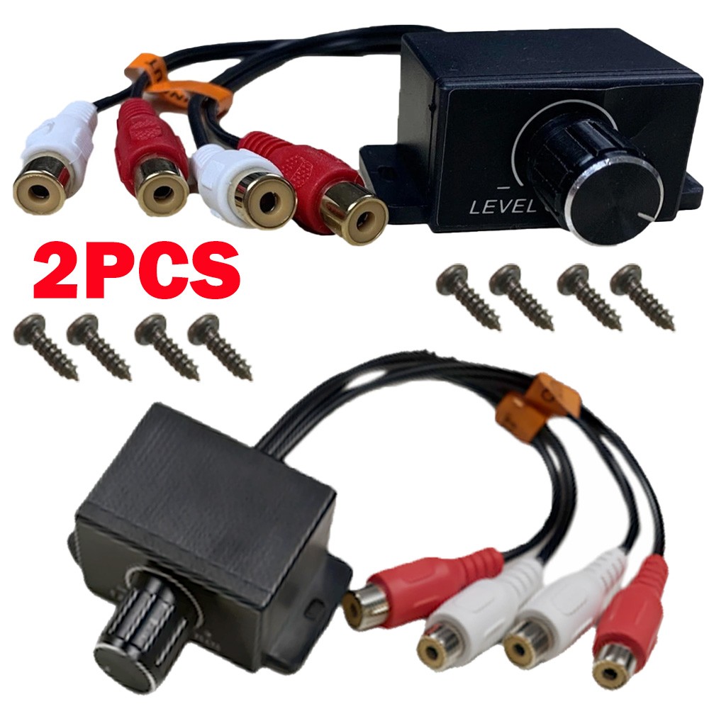 2x Universal Car Audio Amplifier RCA Level Controller Bass Volume Control Knobs
