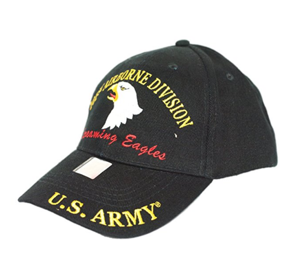 US Army Hat 101st Airborne Division Black Adjustable Cap