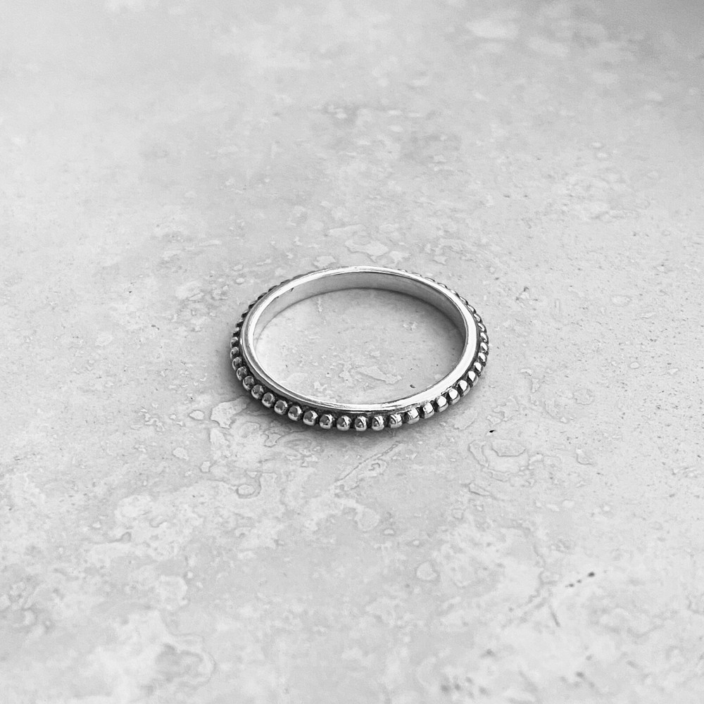 Sterling Silver Bali Design Ring, Stackable Ring, Beads Ring, Silver Ring, Dots