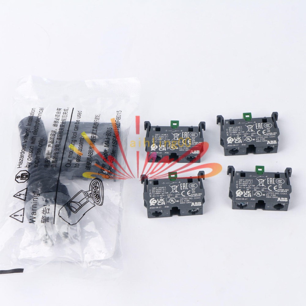 1x ABB Control Joystick Switch MJS6-40B with 4 MCB-10 Contacts Reset Type