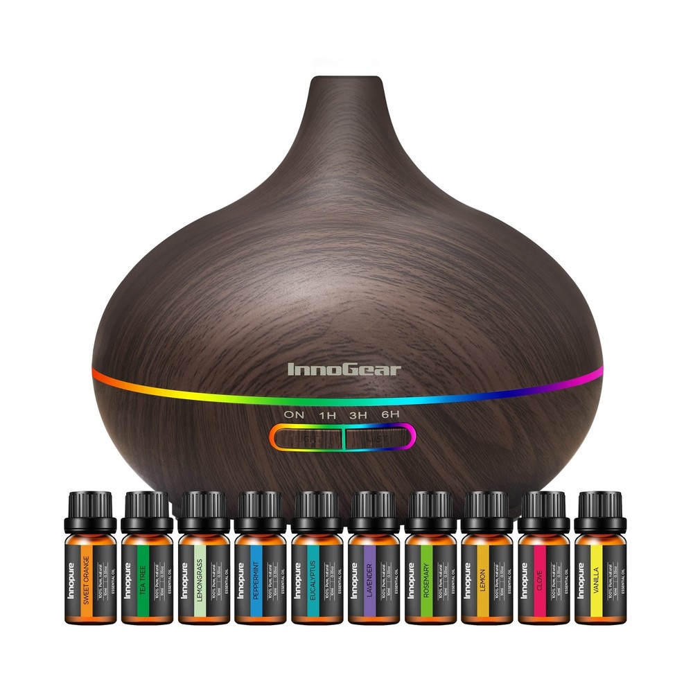 InnoGear Aromatherapy Diffuser & 10 Essential Oils Set, 400ml Diffuser Ultras...