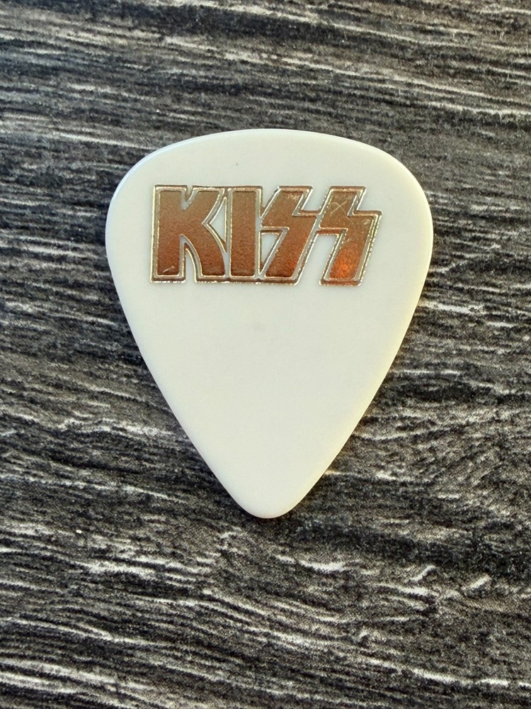 KISS Guitar Pick BRUCE KULICK MARK ST. JOHN Animalize Tour White Gold Vintage