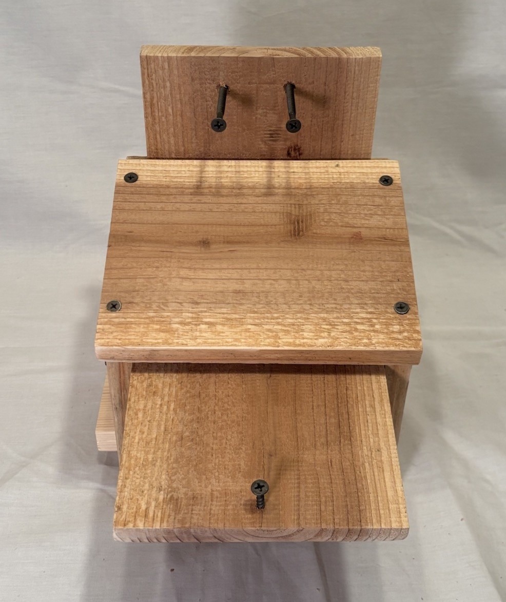 Solid Cedar Backyard Squirrel House Nesting Box - Fully Installed Wood Wildlife